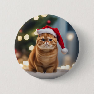 Exotic Shorthair Christmas 6 Cm Round Badge