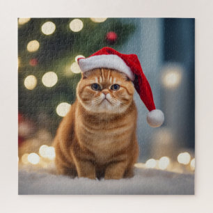Exotic Shorthair Christmas Jigsaw Puzzle