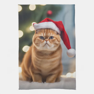 Exotic Shorthair Christmas Tea Towel