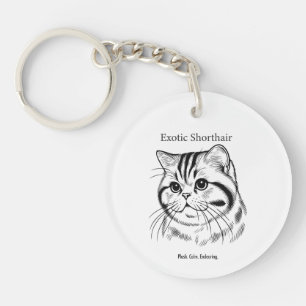 Exotic Shorthair Portrait Key Ring