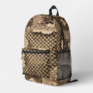 Exotic snake skin animal print pattern modern bold printed backpack