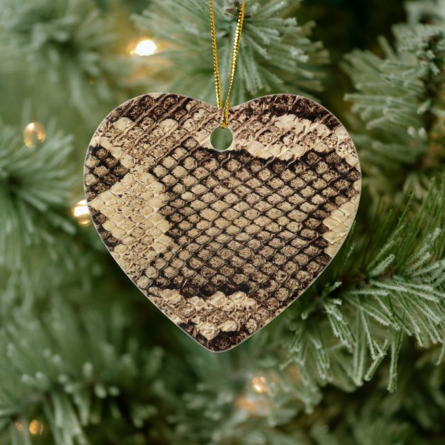 Exotic snake skin animal print texture pattern ceramic ornament (Tree)