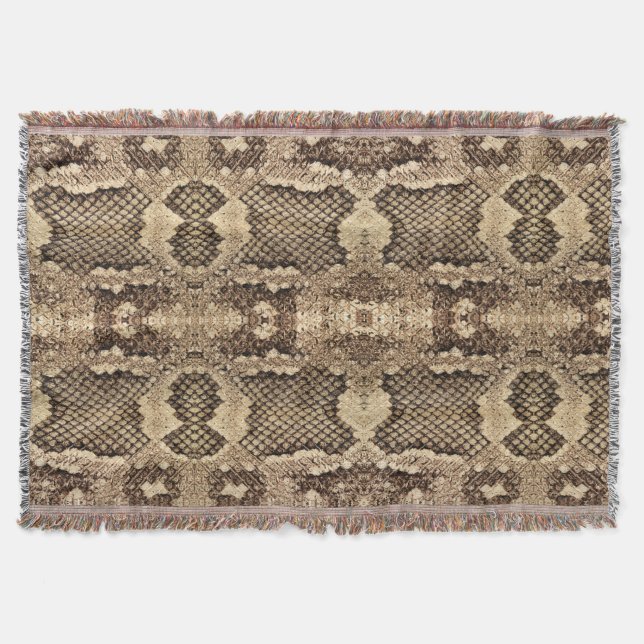 Exotic snake skin animal print texture pattern throw blanket (Front)