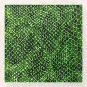 Exotic Snake Skin Background Glass Coaster