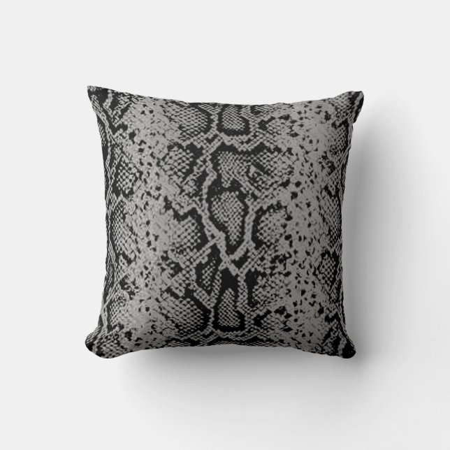 Exotic Snakeskin Pattern | charcoal grey Cushion (Front)