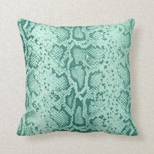 Exotic Snakeskin Pattern   mint blue Cushion