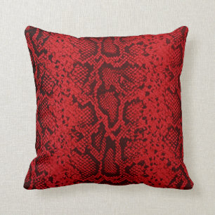 Exotic Snakeskin Pattern   ruby red Cushion