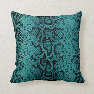 Exotic Snakeskin Pattern turquoise Cushion