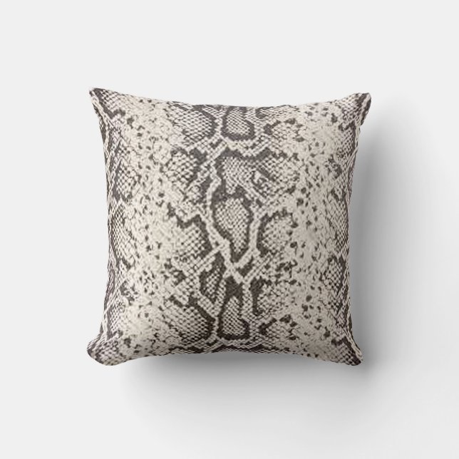 Exotic Snakeskin Pattern | white Cushion (Front)