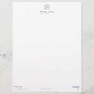 Exotic Spa Deep Cyan Ocean Masseuse Professional Custom Letterhead