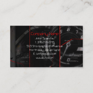 Exotic speedometer panel fragment business card