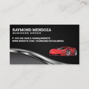 Exotic Sports Car   Red Italian   Auto Service Business Card