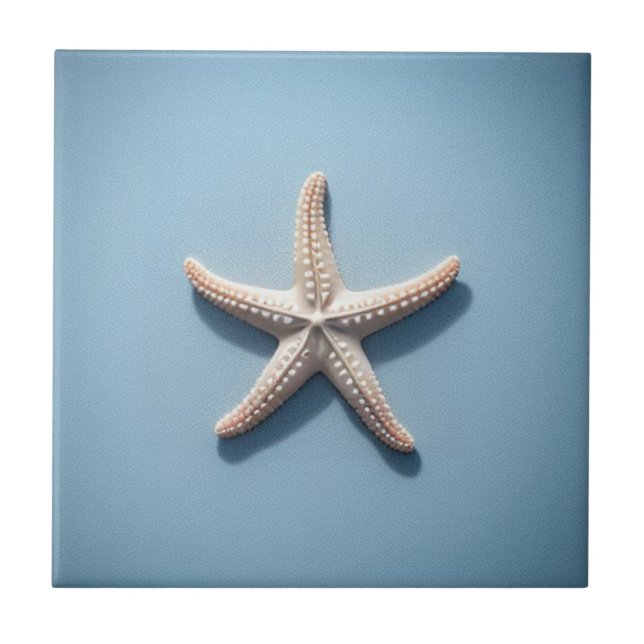 Exotic Starfish with Blue Blackground Ceramic Tile (Front)