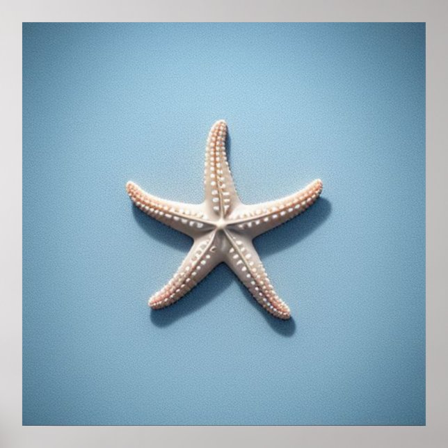 Exotic Starfish with Blue Blackground Poster (Front)