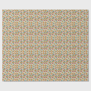Exotic Summer Tropical Fruits & Flowers Pattern Wrapping Paper