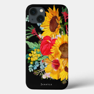 Exotic Summer Tropical Wildflowers iPhone 13 Case