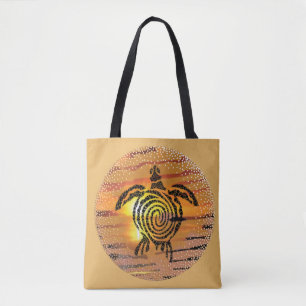 Exotic Sunset Sea Turtle Tote Bag