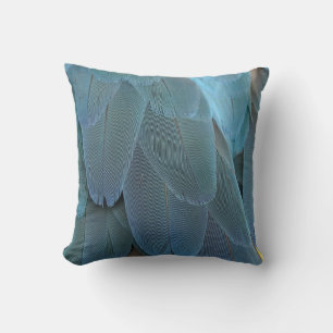 Exotic teal feathers cushion