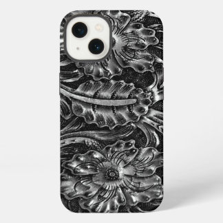 Exotic Tooled Leather Look | charcoal iPhone Case