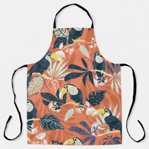 Exotic Toucan Jungle Scene Apron