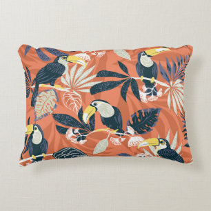 Exotic Toucan Jungle Scene Decorative Cushion