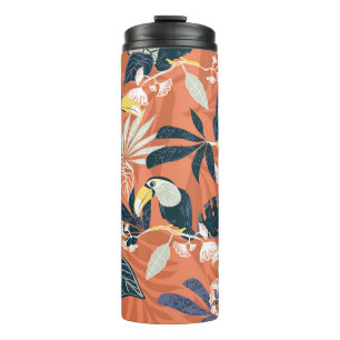 Exotic Toucan Jungle Scene Thermal Tumbler