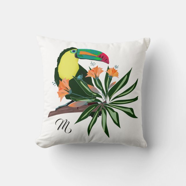 Exotic toucan tropical bird colourful Hawaii natur Cushion (Front)