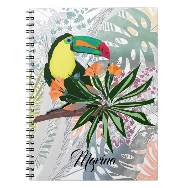 Exotic toucan tropical bird colourful Hawaii natur Notebook (Front)