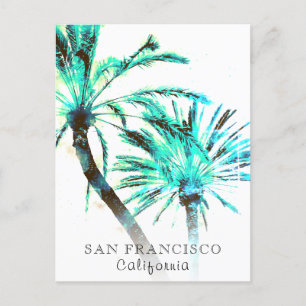 *~* Exotic Travel AP25 Abstract Palm Tree Art Postcard