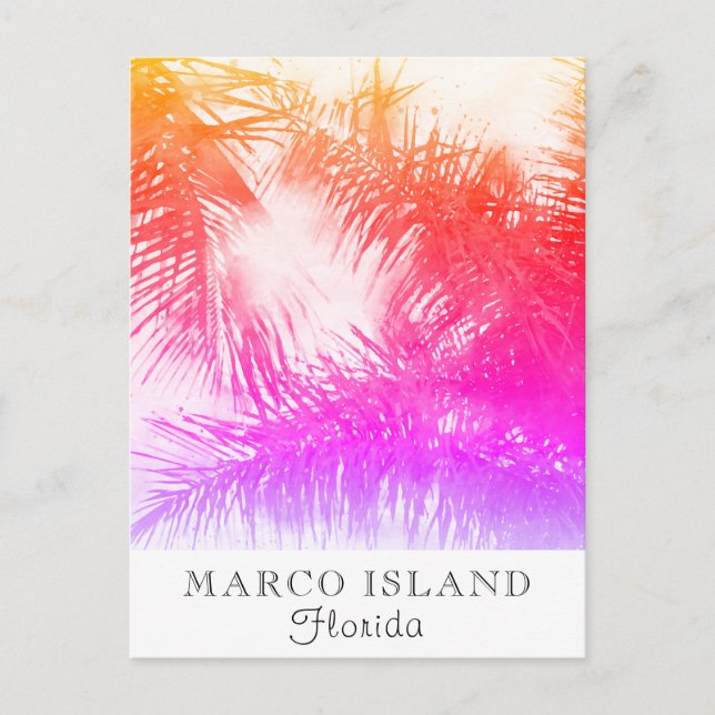 *~* Exotic Travel AP25 Personalise -  Palm Leaf Postcard (Front)