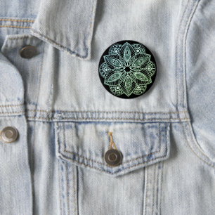 Exotic Tribal Green Gradient Mandala 6 Cm Round Badge