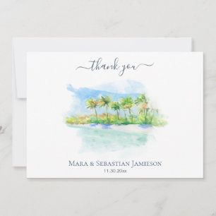 *~* Exotic Tropical Beach Painting AR7 Wedding Thank You Card