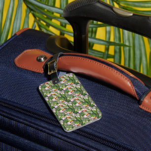 Exotic Tropical Bird Jungle Foliage Luggage Tag