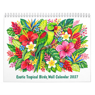Exotic Tropical Birds Wall Calendar 2027
