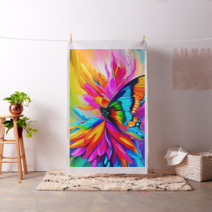 Exotic Tropical Butterfly Cheater Quilt Sew Panel Fabric