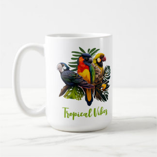 Exotic Tropical Colourful Cutomizable Birds Sticke Coffee Mug