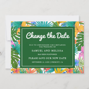 Exotic Tropical Colourful Garden Change the Date Announcement
