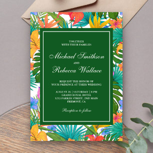 Exotic Tropical Colourful Garden Wedding Invitation