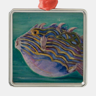 Exotic Tropical Fish (Underwater) (Marianne North) Metal Ornament