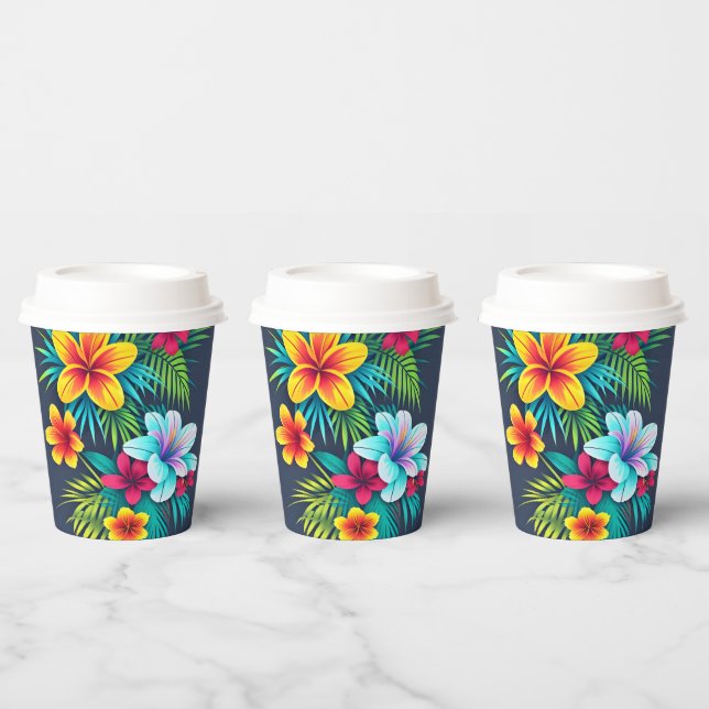 Exotic Tropical Flowers Paper Cups (Multi)