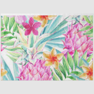 Exotic Tropical Flowers Tissue Paper