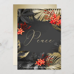 Exotic Tropical Foliage Peace Holiday Greeting Invitation