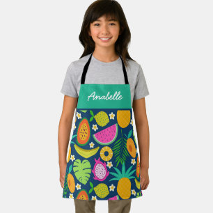Exotic Tropical Fruits Custom Chef Kids Apron