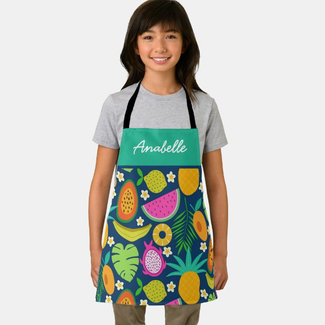 Exotic Tropical Fruits Custom Chef Kids  Apron (Insitu)