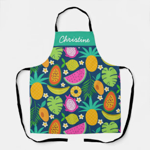 Exotic Tropical Fruits Custom Name  Apron
