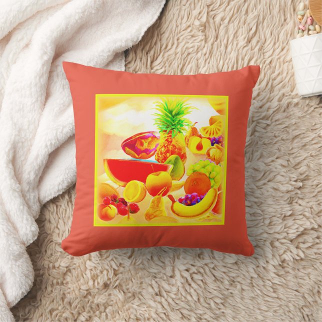 Exotic Tropical Fruits Painting. Buy Now Cushion (Blanket)