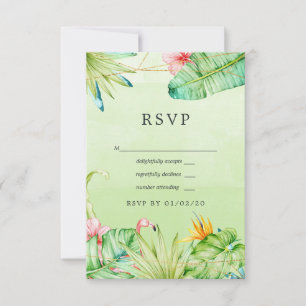 Exotic Tropical Geometric Wedding RSVP Card