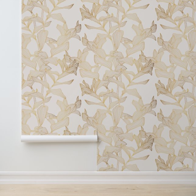 Exotic tropical golden line illustration. wallpaper (Application)