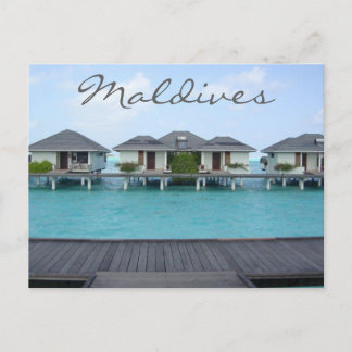 Exotic Tropical Island Maldives Beach Bungalow Postcard
