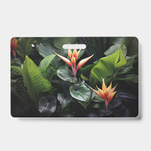 Exotic Tropical Leaves ID Badge